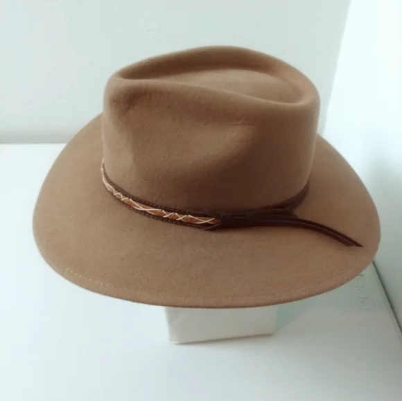 Montana Tan Men's Hat Style Indiana Genuine Wool Felt Men's Size Oval - Picture 3 of 7